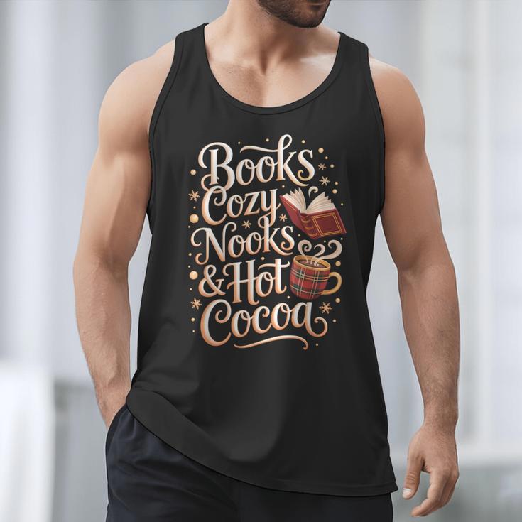 Books Cozy Nooks Hot Cocoa Winter Reading Warmth Comfort Men Tank Top Books Cozy Nooks Hot Cocoa Winter Reading Warmth Comfort Men Tank Top