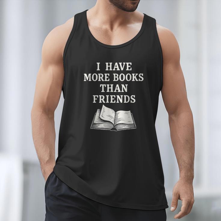 I Have More Books Than Friends Sarcastic Reader Introvert Men Tank Top