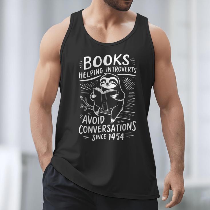 Books Helping Introverts Avoid Conversations Since 1454 Men Tank Top Books Helping Introverts Avoid Conversations Since 1454 Men Tank Top