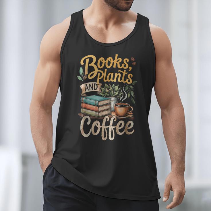 Books Plants And Coffee Growing Plant Gardening Planting Men Tank Top