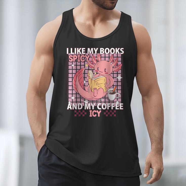 I Like My Books Spicy And My Coffee Icy Librarian Men Tank Top