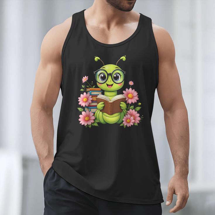 Bookworm Costume Kawaii Reading Worm For World Book Day Men Tank Top Bookworm Costume Kawaii Reading Worm For World Book Day Men Tank Top