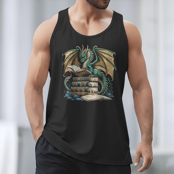 Bookworm Dragons Reading Book Dragons And Books Men Tank Top