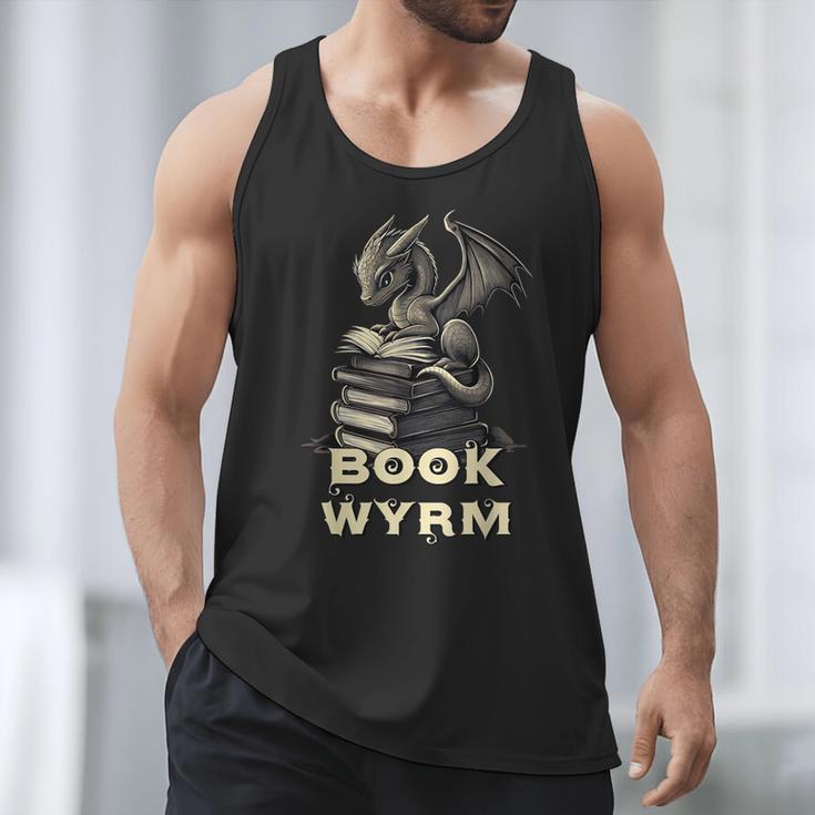 Bookwyrm Dragon Fantasy Bookish Fairytale Book Lover Men Tank Top
