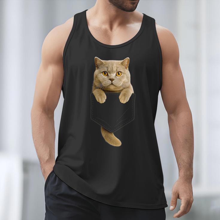 British Shorthair Cat Pocket Cat Mom Cat Dad Cat Lover Men Tank Top