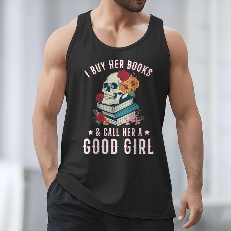 I Buy Her Books Call Her A Good Girl Book Lover Skull Men Tank Top I Buy Her Books Call Her A Good Girl Book Lover Skull Men Tank Top