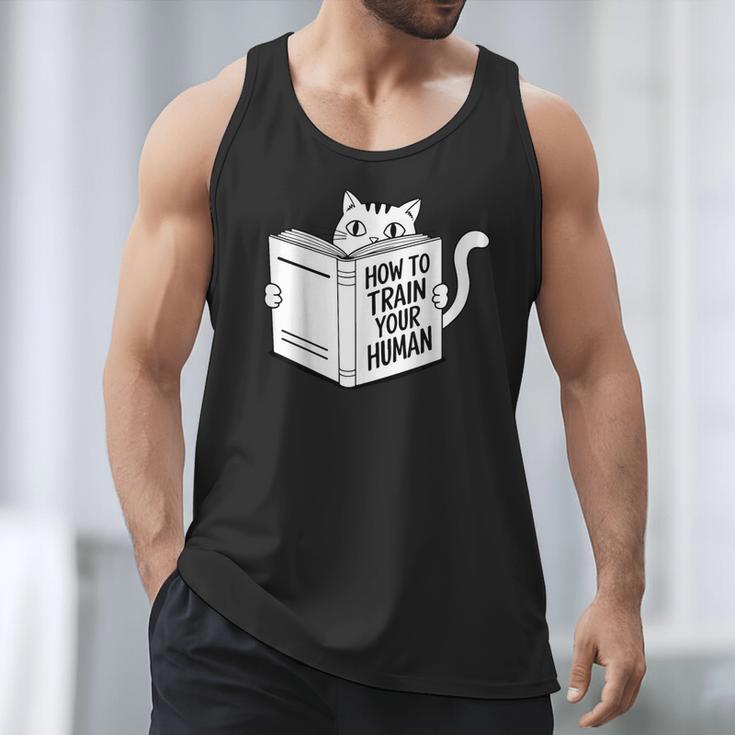 Cat Book Humor How To Train Your Human Men Tank Top Cat Book Humor How To Train Your Human Men Tank Top