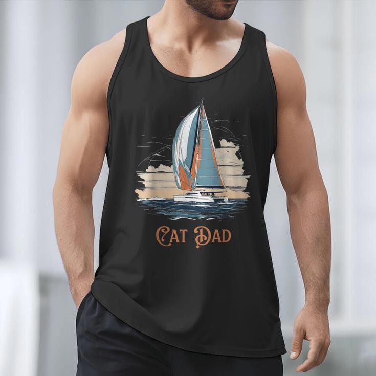 Cat Dad Vintage Catamaran Sailing Men Tank Top