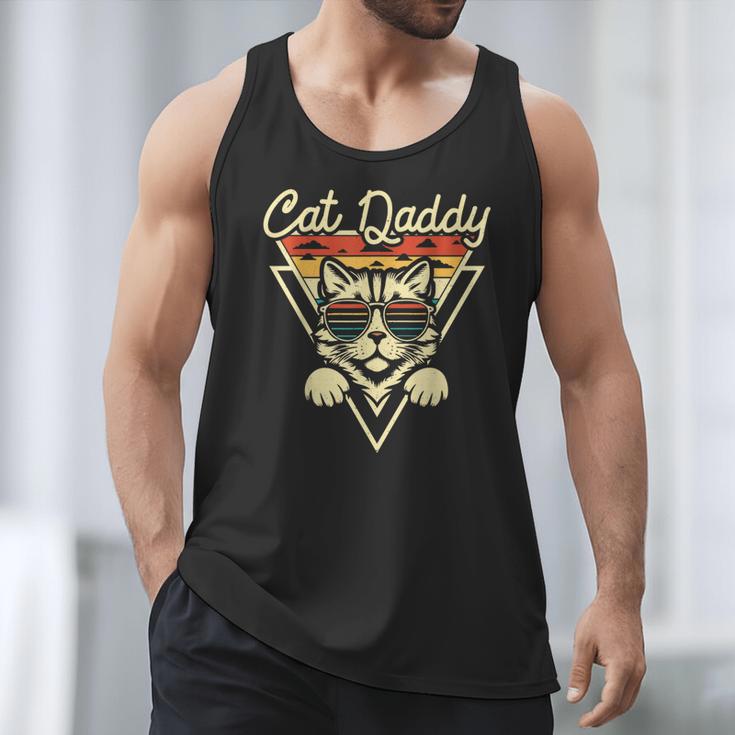 Cat Daddy Retro Sunglasses Cat Fur Dad Papa Vintage Cat Dad Men Tank Top