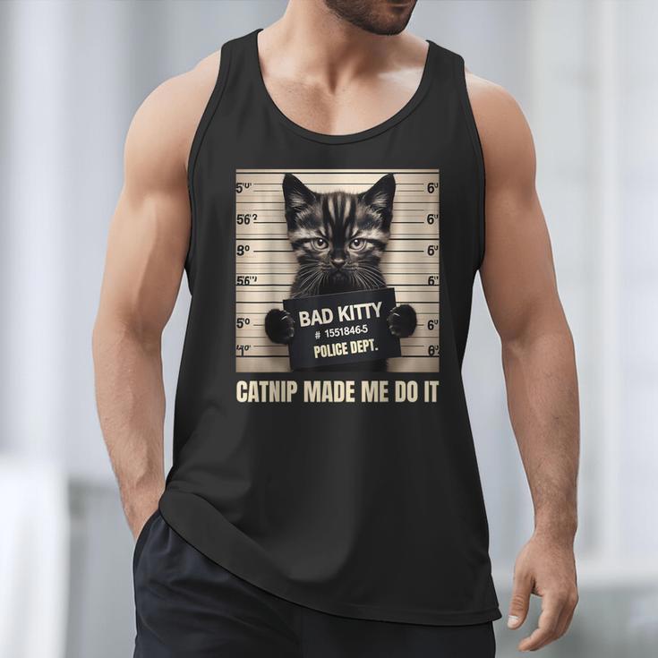 Catnip Made Me Do It Mugshot For Cat Lover Cat Mom Cat Dad Men Tank Top