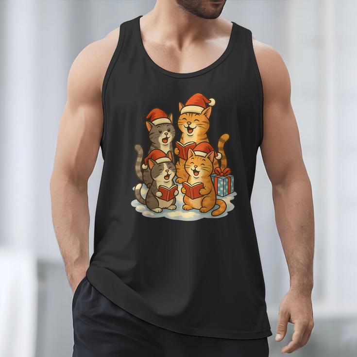 Cats Reading Books Christmas Tree Men Tank Top Cats Reading Books Christmas Tree Men Tank Top