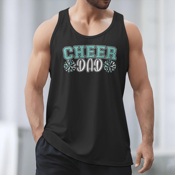 Cheer Dad My Favorite Cheerleader Calls Me Dad Teal Blue Men Tank Top