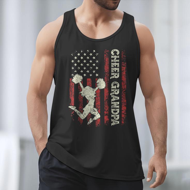 Cheer Grandpa US Flag Dad Patriotic Cheerleader Fathers Day Men Tank Top