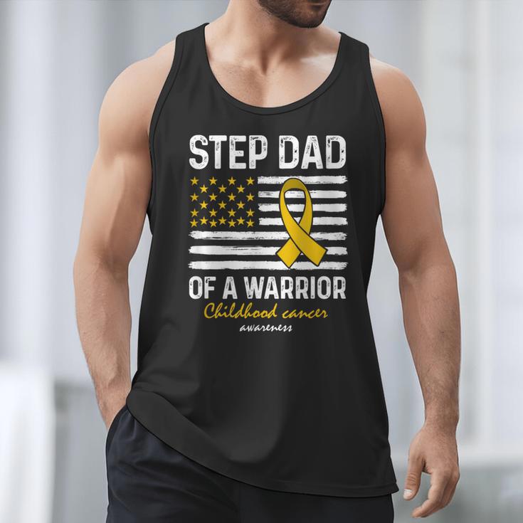 Childhood Cancer Survivor Support Step Dad Of A Warrior Men Tank Top