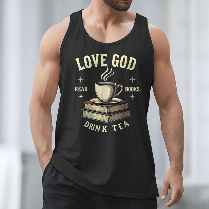 Christian Bookworm Love God Read Books Drink Tea Men Tank Top Christian Bookworm Love God Read Books Drink Tea Men Tank Top