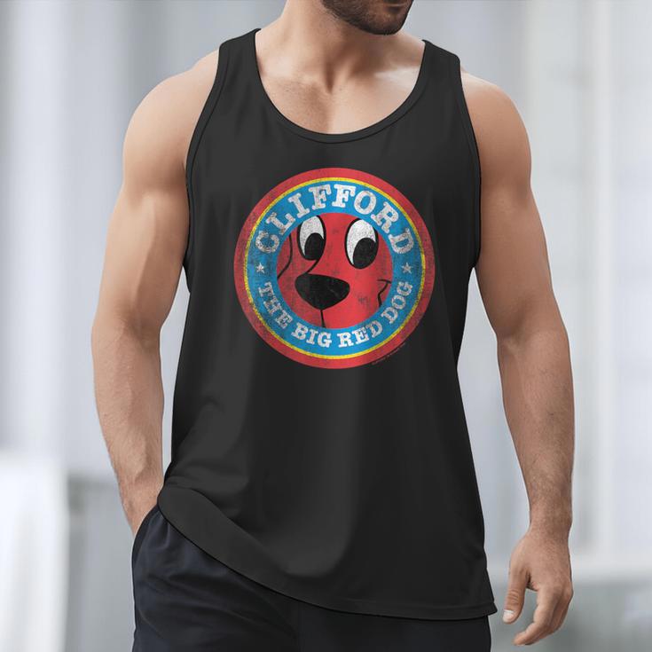 Clifford The Big Red Dog Round Distressed Logo Kids Books Men Tank Top