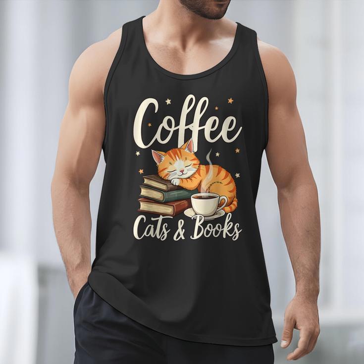 Coffee Cats And Books Lover For Women & Men Coffee Men Tank Top