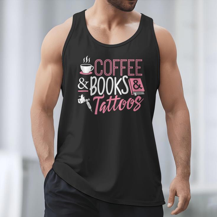Coffee Lover Shirt Coffee And Books And Tattoos Men Women Men Tank Top