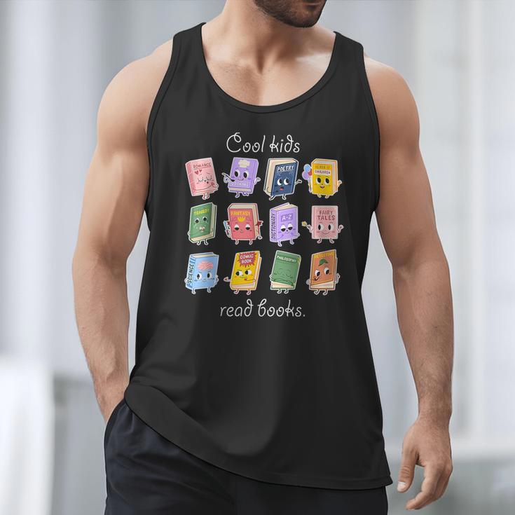Cool Kids Read Books School Librarian Reading Teacher Men Tank Top