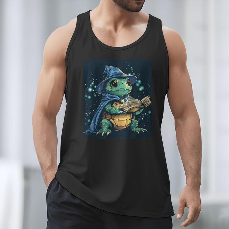 Cool Magical Book With Wizard Turtle For Adults And Kids Men Tank Top Cool Magical Book With Wizard Turtle For Adults And Kids Men Tank Top