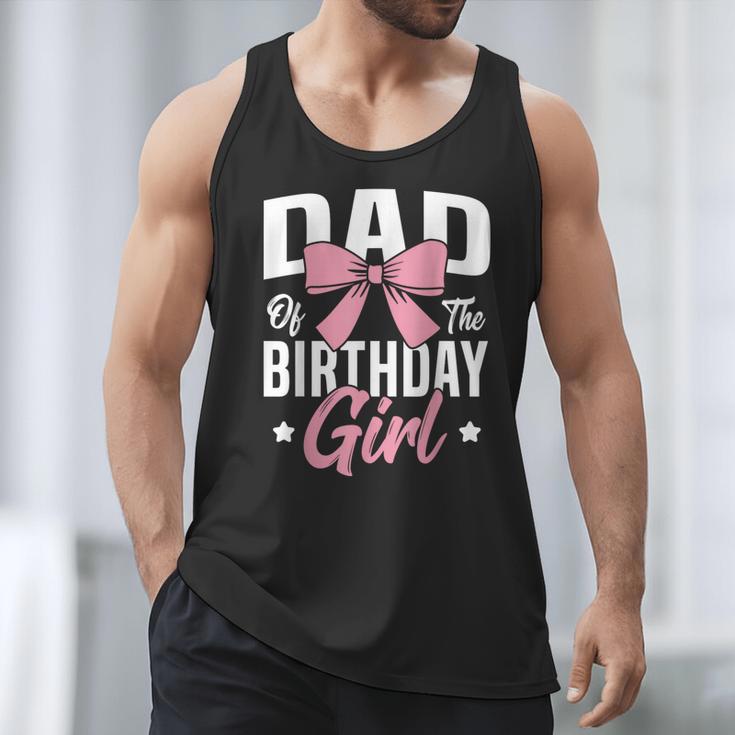 Coquette Pink Bow Men Dad Of The Birthday Girl Men Tank Top
