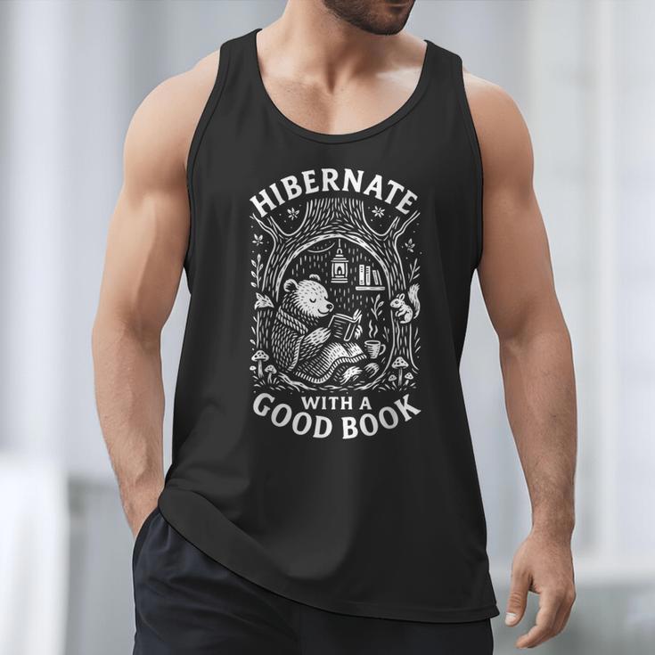 Cozy Bear Reading Hibernate With a Book Men Tank Top