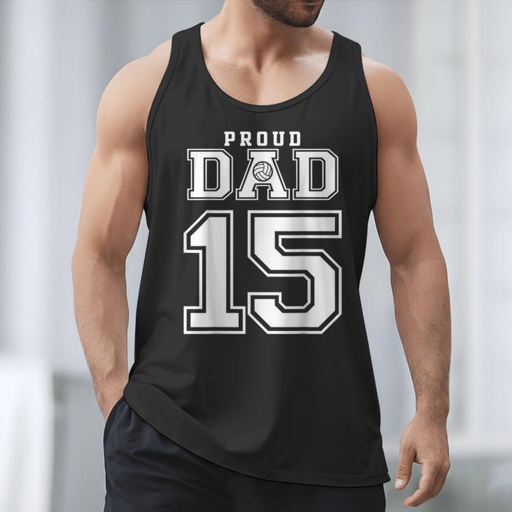 Custom Proud Volleyball Dad Number 15 Personalized For Men Men Tank Top