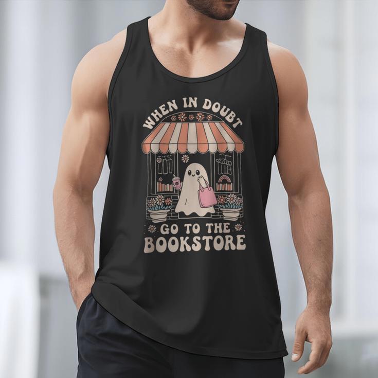Cute Bookstore Ghost Retro Women Book Lovers Men Tank Top