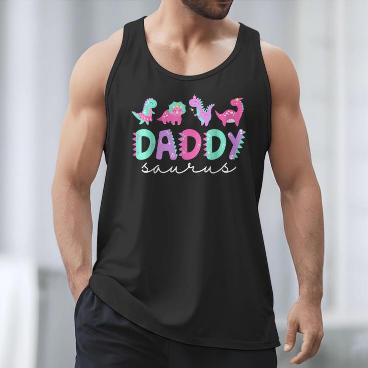 Cute Daddy Saurus Dad Dinosaur Birthday Boy Girl Family Men Tank Top