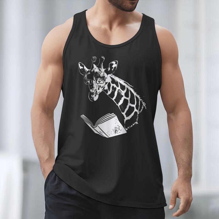 Cute Giraffe Wear Glasses Reading Book Librarian Bookworm Men Tank Top Cute Giraffe Wear Glasses Reading Book Librarian Bookworm Men Tank Top