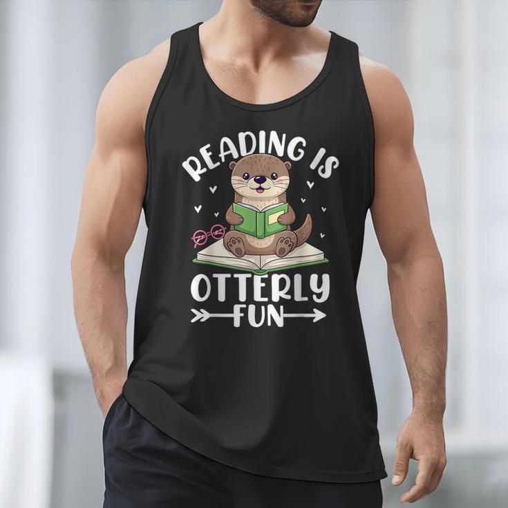 Cute Otter Reading Book Lover Sea Otters Animal Lover Men Tank Top