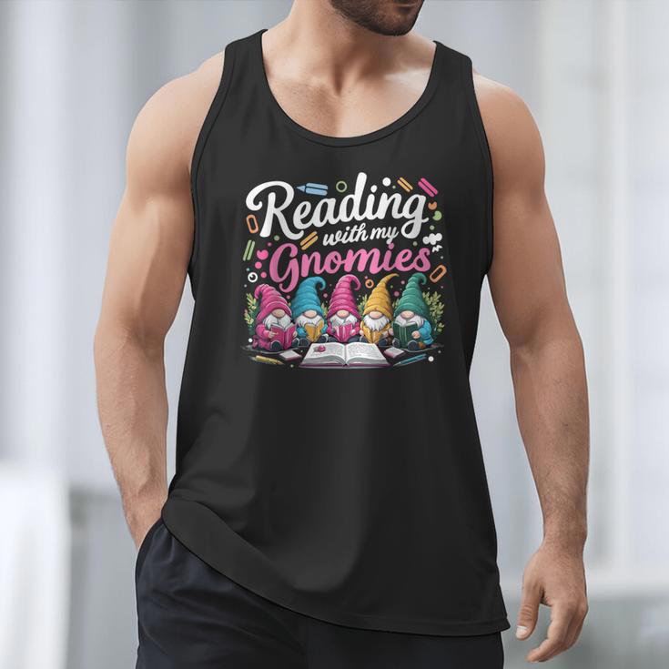 Cute Reading With My Gnomies Gnome Book Bookworm Lover Men Tank Top Cute Reading With My Gnomies Gnome Book Bookworm Lover Men Tank Top