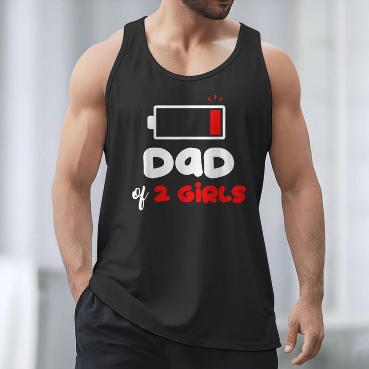 Dad Of 2 Girls Low Battery Daddy Of Two Girls Father Men Tank Top