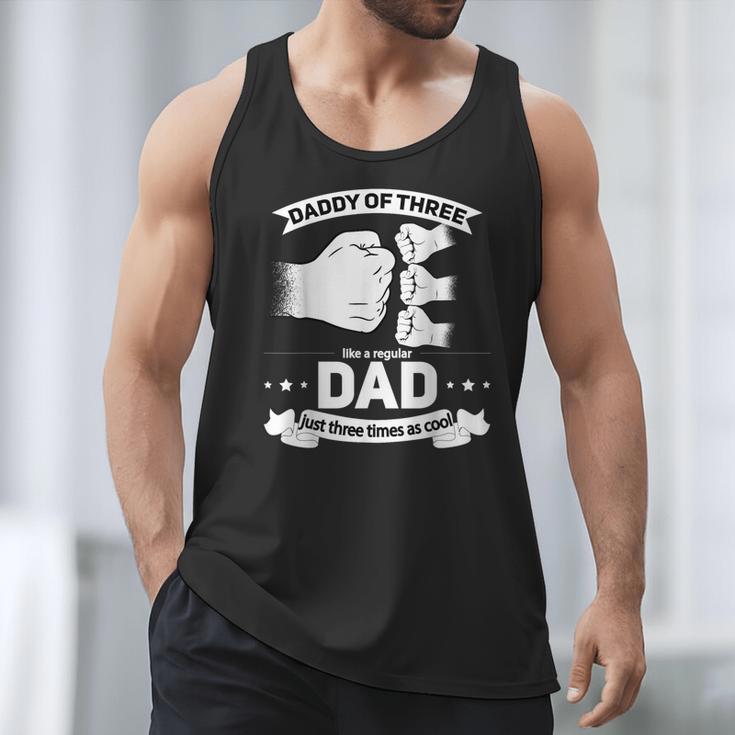 Dad Of 3 Cool Daddy Of Three Fathers Day Dad Of Three Men Tank Top