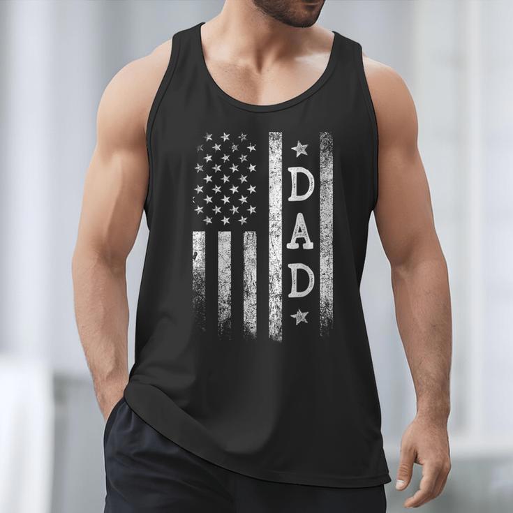 Dad American Flag Dad Patriotic Father's Day Men Tank Top