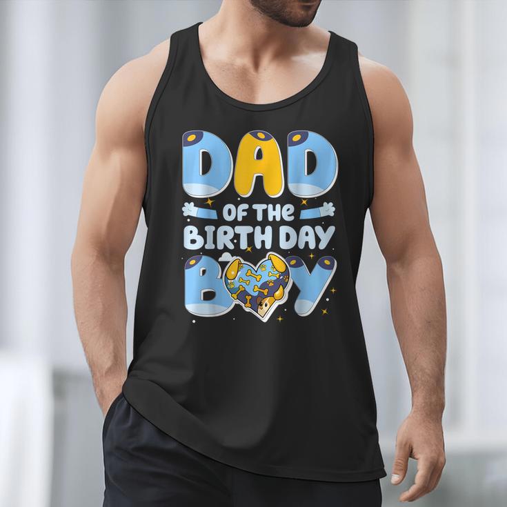 Dad Of The Birthday Boy Blue Dog Family Matching Men Tank Top