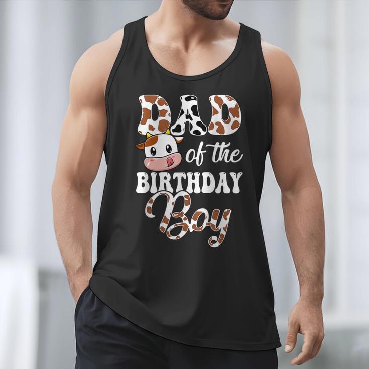 Dad Of The Birthday Boy Cow Farm 1St Birthday Boy Men Tank Top