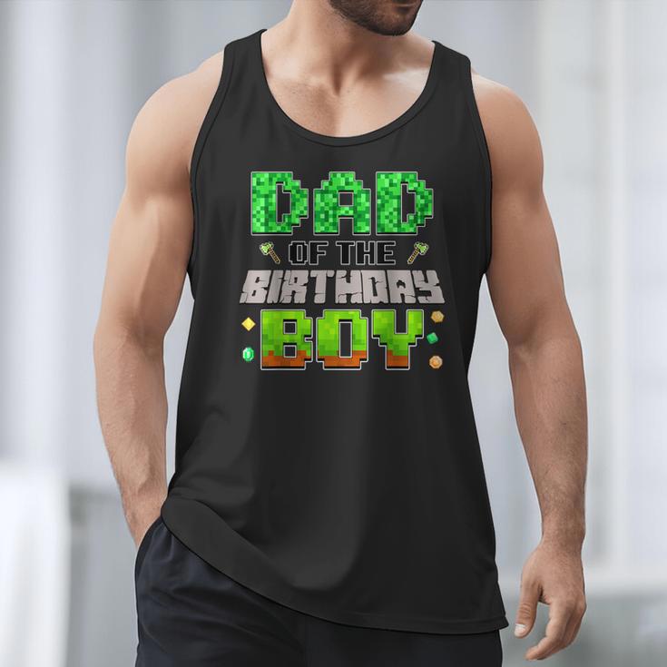 Dad Of The Birthday Boy Family Gaming Pixel Birthday Party Men Tank Top