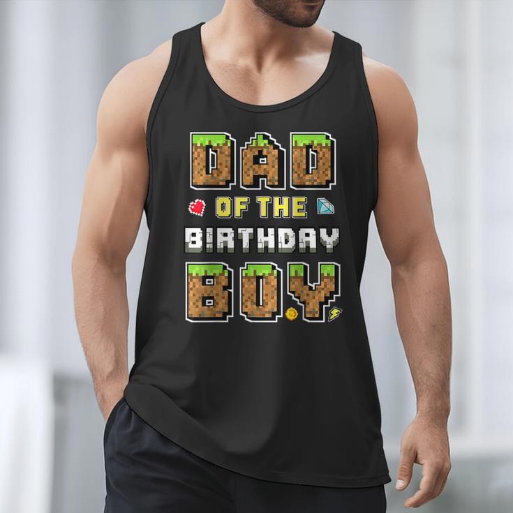 Dad Of The Birthday Boy Gamer Pixel Birthday Party Matching Men Tank Top