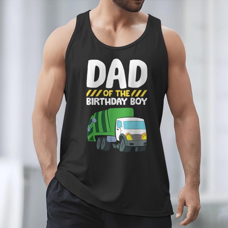 Dad Of The Birthday Boy Garbage Truck Birthday Party Men Tank Top