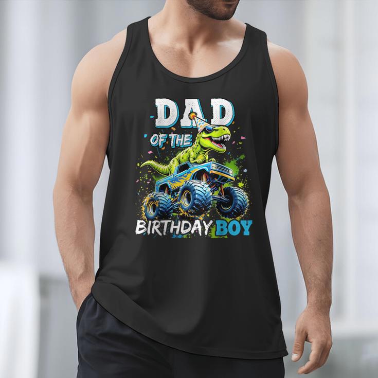 Dad Of The Birthday Boy Monster Truck Dinosaur PartyRex Men Tank Top