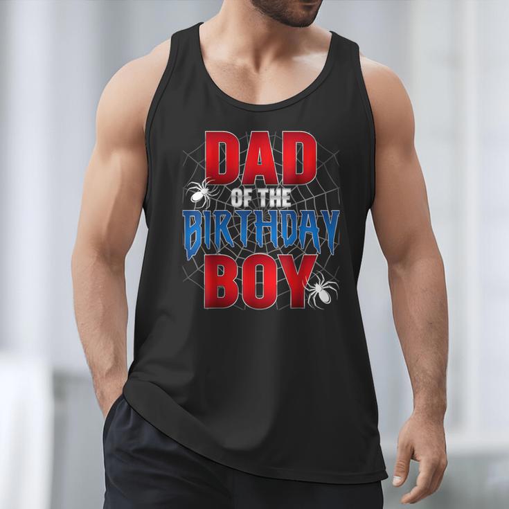 Dad Of The Birthday Boy Spider Web Birthday Party Matching Men Tank Top
