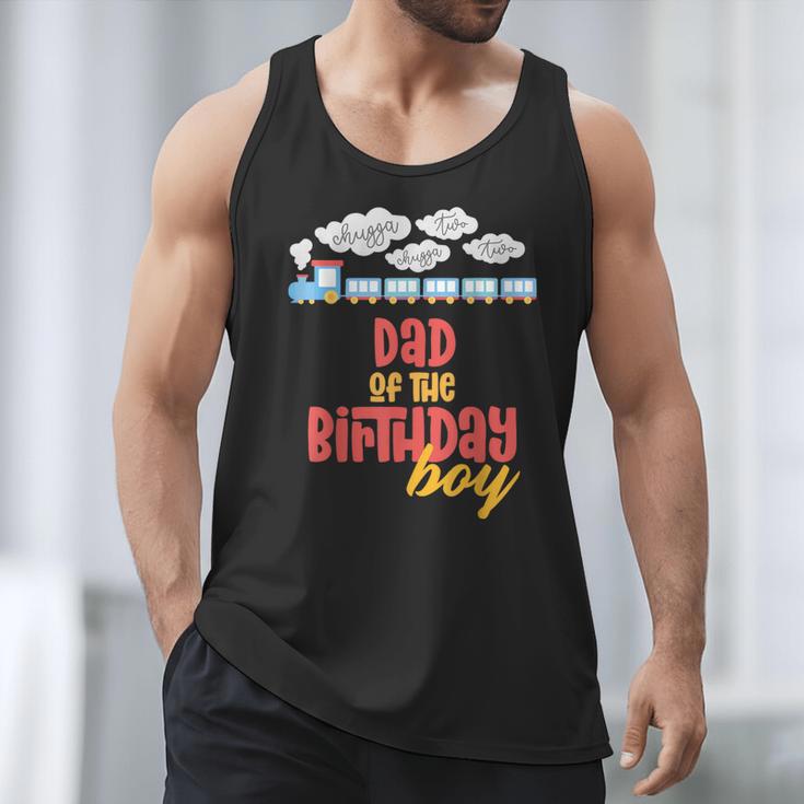 Dad Birthday Boy Train I'm 2 Two Yr Old Chugga Engine Men Tank Top