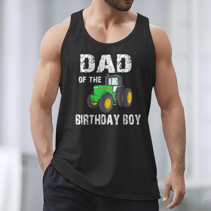 Dad Of The Birthday Boy Vintage Farm Tractor Party Family Men Tank Top