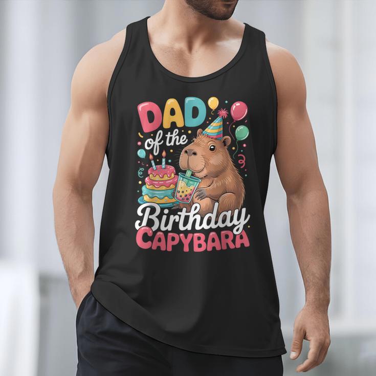 Dad Of The Birthday Capybara Boba Tea Girl Bday Party Family Men Tank Top
