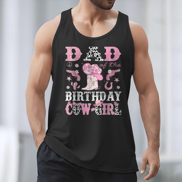 Dad Of The Birthday Cowgirl Pink Disco Rodeo Western Men Tank Top
