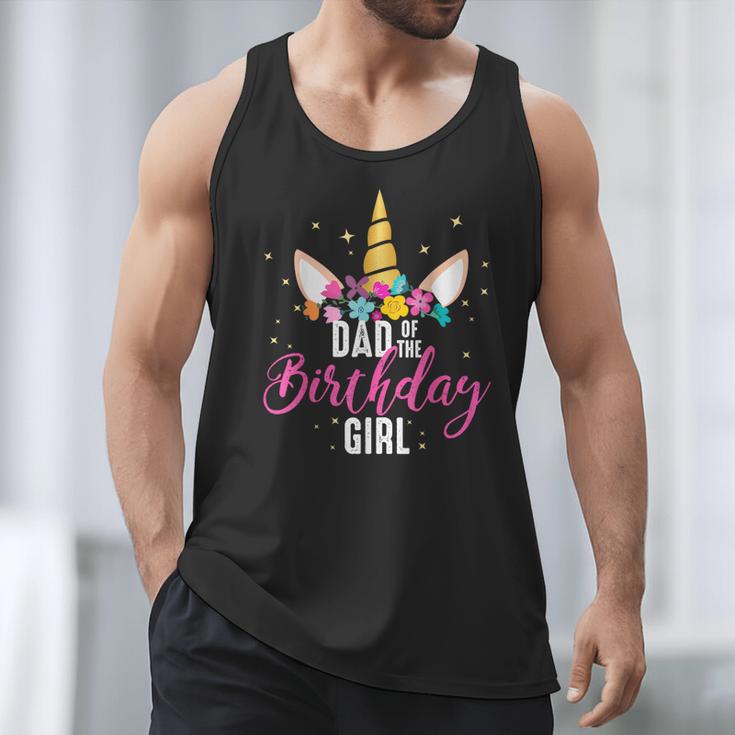Dad Of The Birthday Girl Father Unicorn Birthday Small Men Tank Top