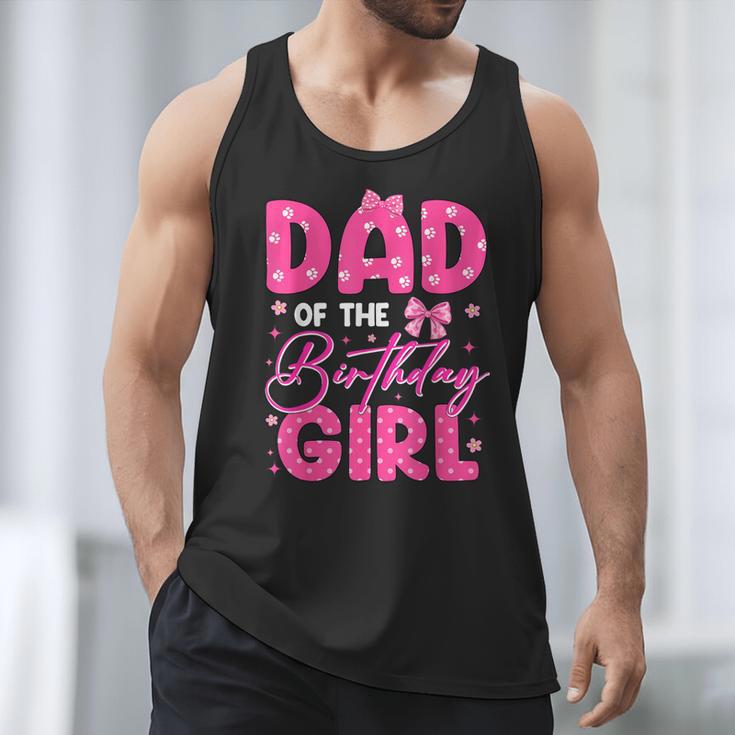 Dad Of The Birthday Girl Pink Bow Birthday Girl Family Men Tank Top
