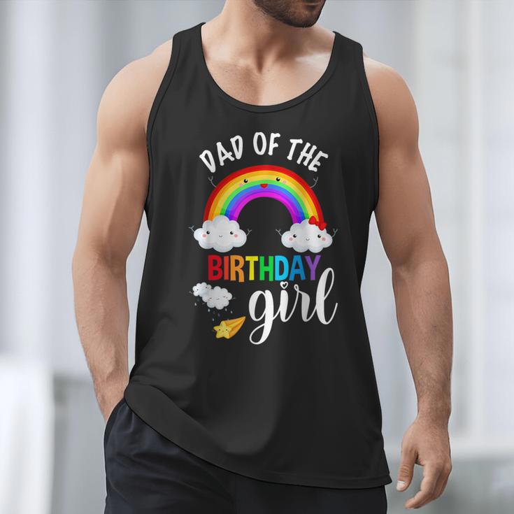 Dad Of The Birthday Girl Rainbow B-Day Matching Family Men Tank Top