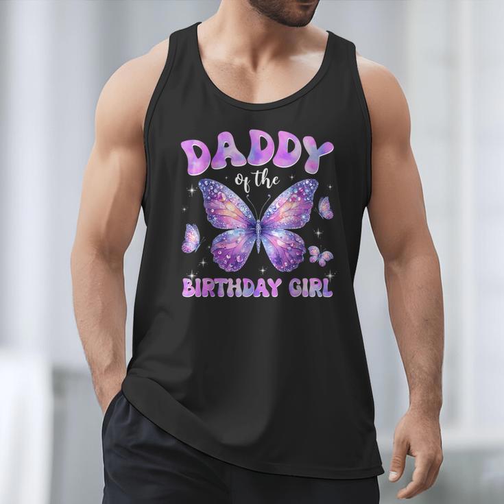 Dad Of The Birthday Girl Tie Dye Butterfly Birthday Family Men Tank Top